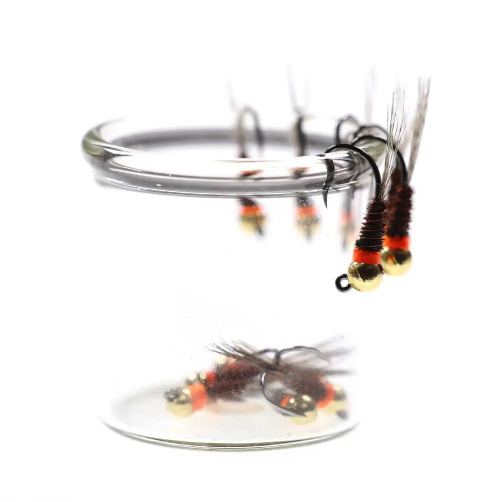 6 Tungsten Bead Head Perdigon Nymphs