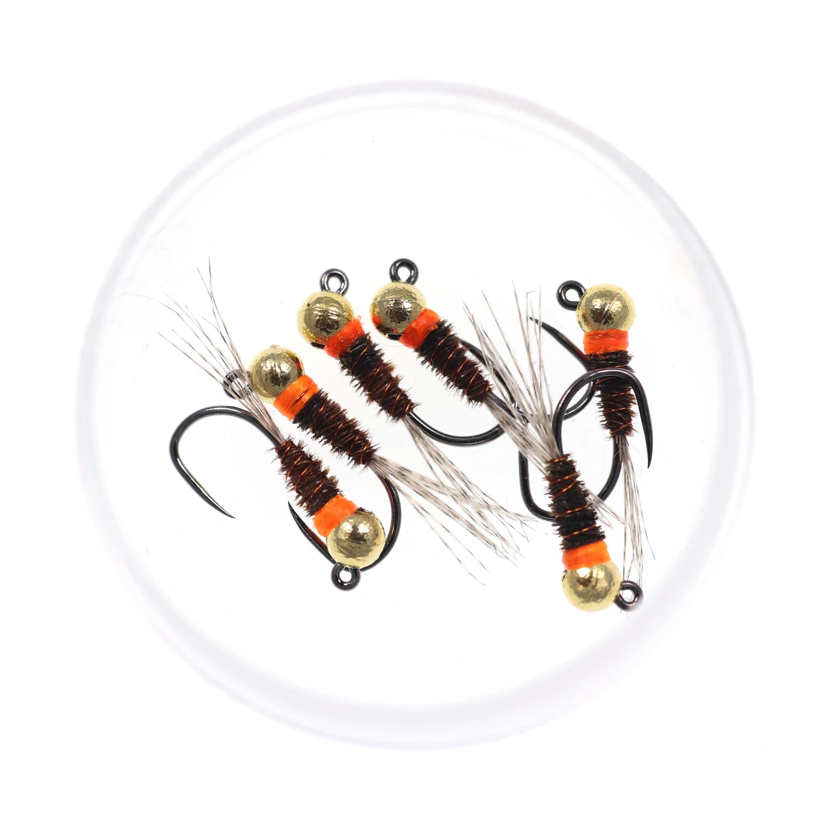 6 Tungsten Bead Head Perdigon Nymphs