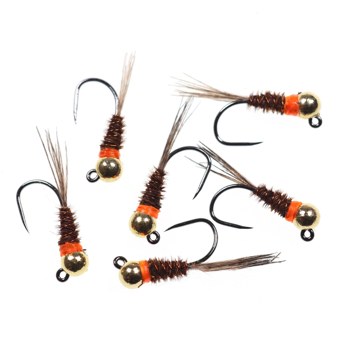 6 Tungsten Bead Head Perdigon Nymphs