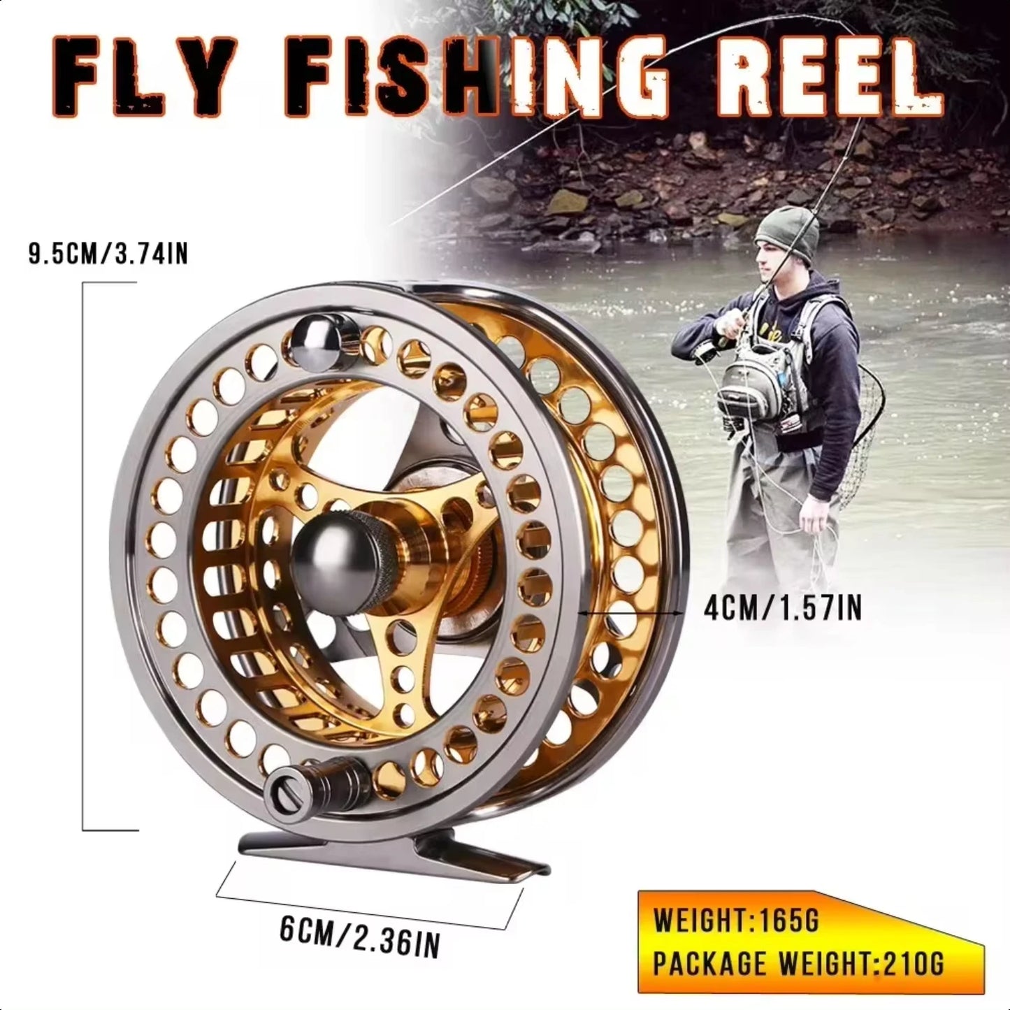 Full Metal Fly Fishing Reel 5/6 7/8 WT Large Arbor with  Aluminum Alloy Spool Fly Fishing Reels  Trout Fishing