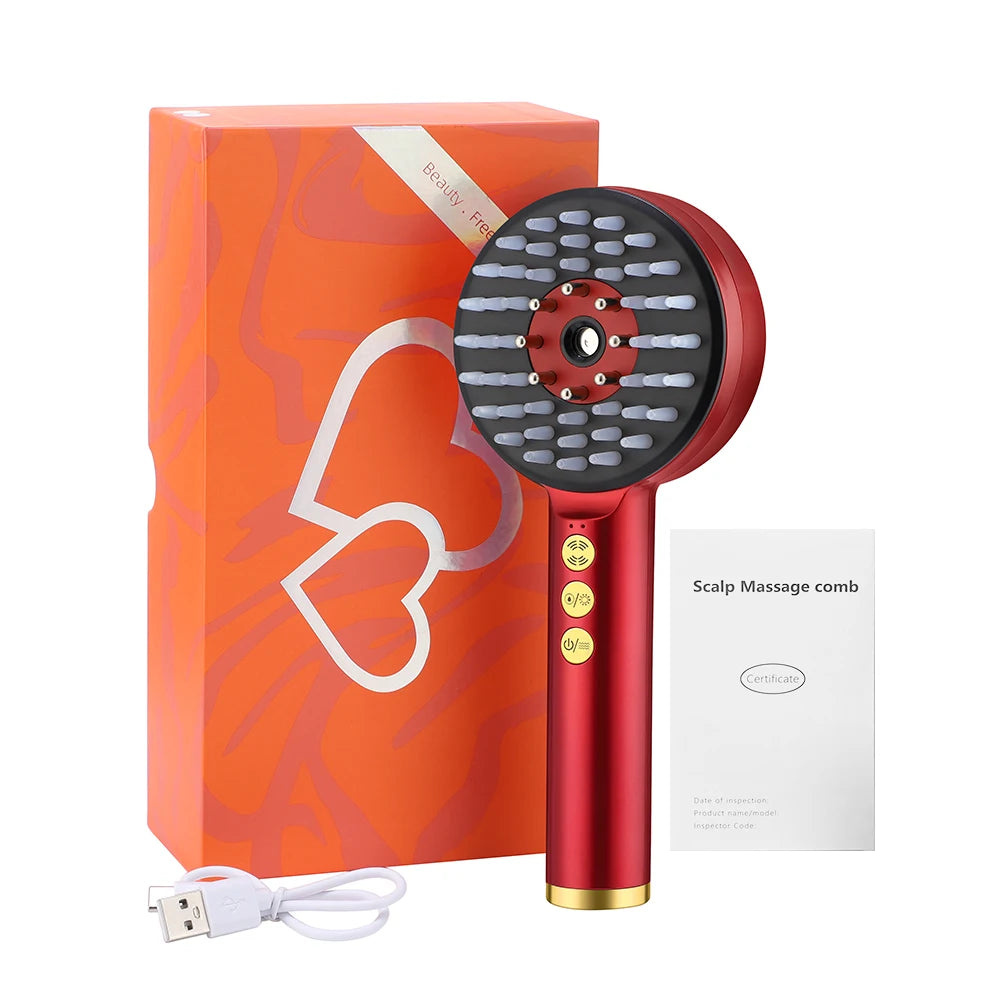Electric Microcurrent Spray Massage Comb with Red & Blue LED Nano Atomizer Scalp Hair Growth Massager Anti-Loss Hair Follicle Care