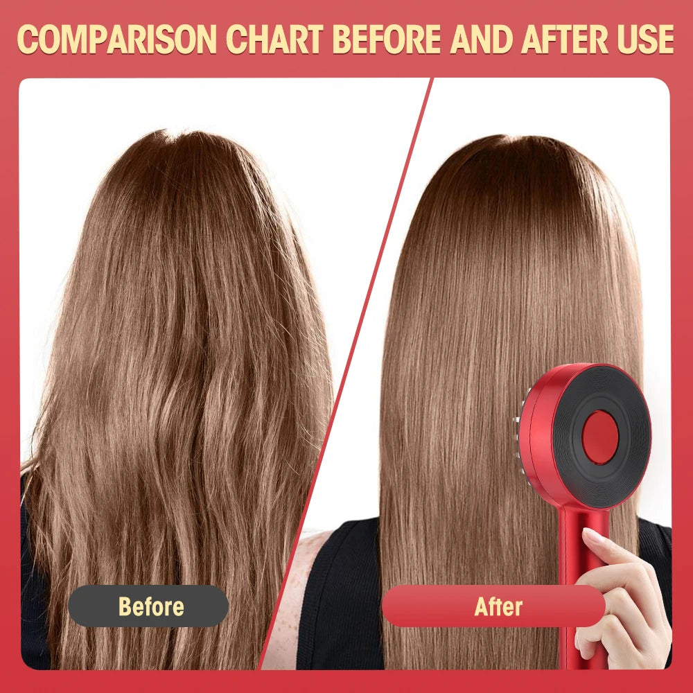 Electric Microcurrent Spray Massage Comb with Red & Blue LED Nano Atomizer Scalp Hair Growth Massager Anti-Loss Hair Follicle Care