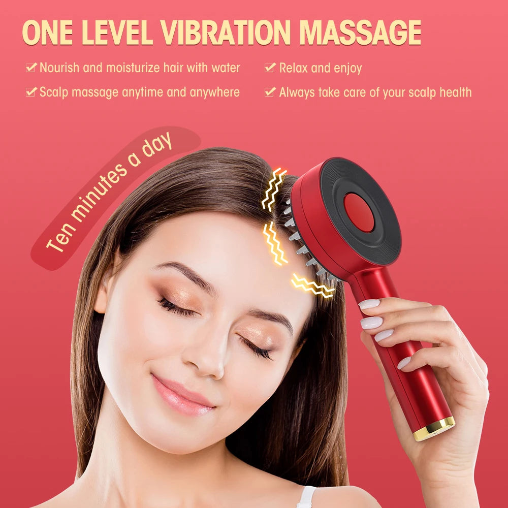 Electric Microcurrent Spray Massage Comb with Red & Blue LED Nano Atomizer Scalp Hair Growth Massager Anti-Loss Hair Follicle Care