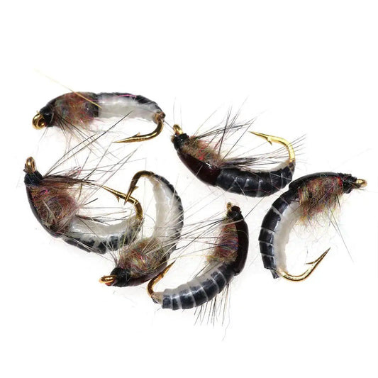 Realistic Black & White Skud Nymph 6pk